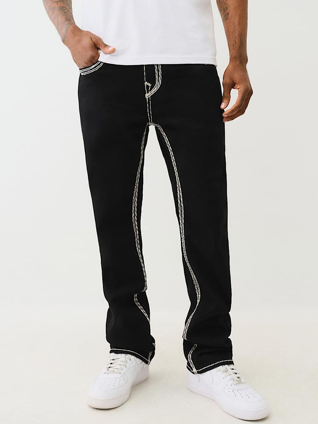 True Religion Super QT Ricky Straight Fit Mid Rise Solid Jeans