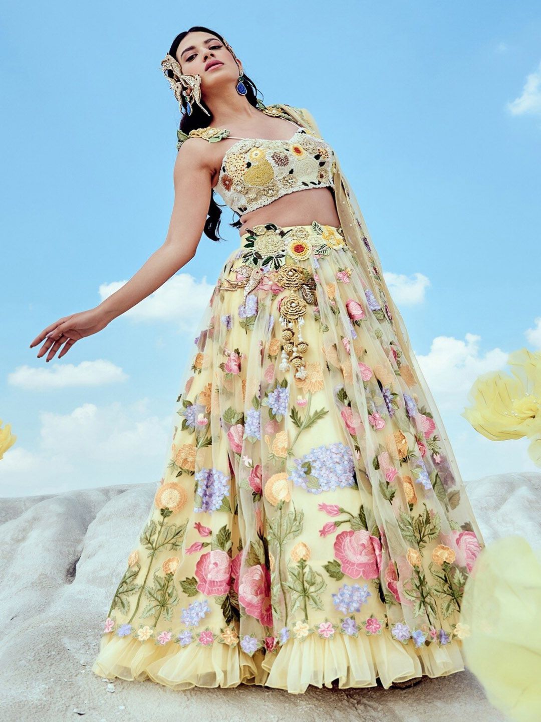 Embroidered Beads and Stones Ready to Wear Lehenga & Blouse With Dupatta