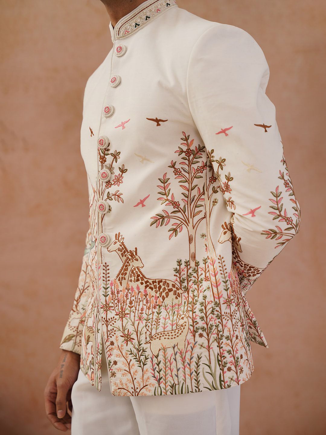 Self Design Single Breasted Bandhgala - Image 2