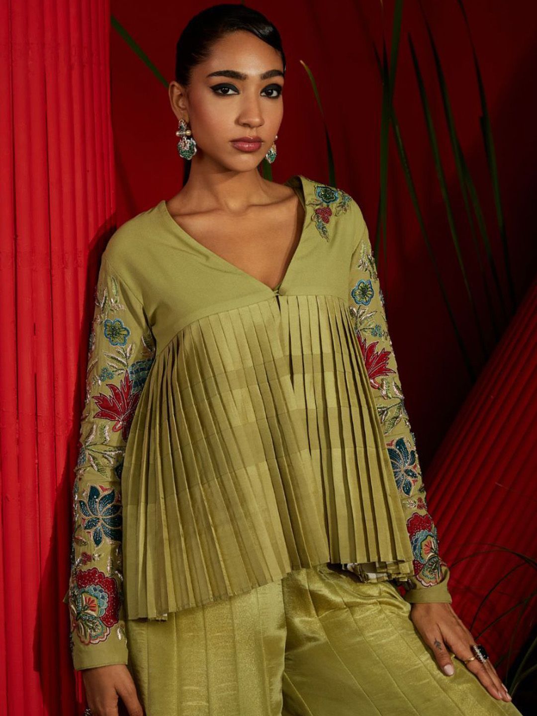 Embroidered Long Sleeve Top & Trouser - Image 2