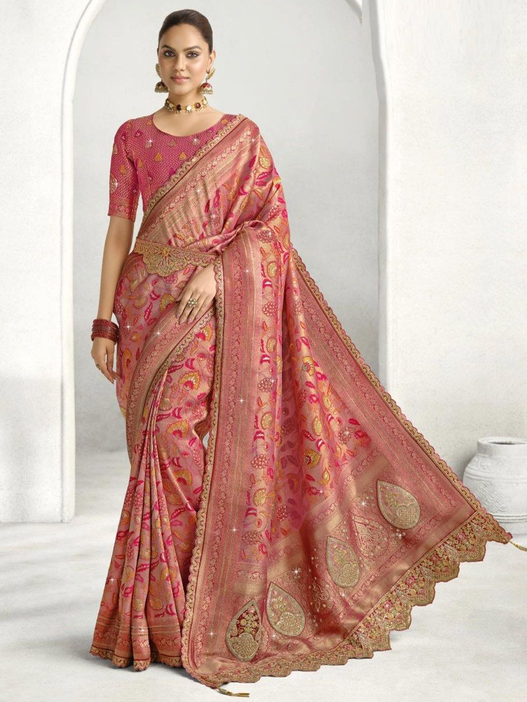 MAHALASA Woven Design Zari Kanjeevaram Saree