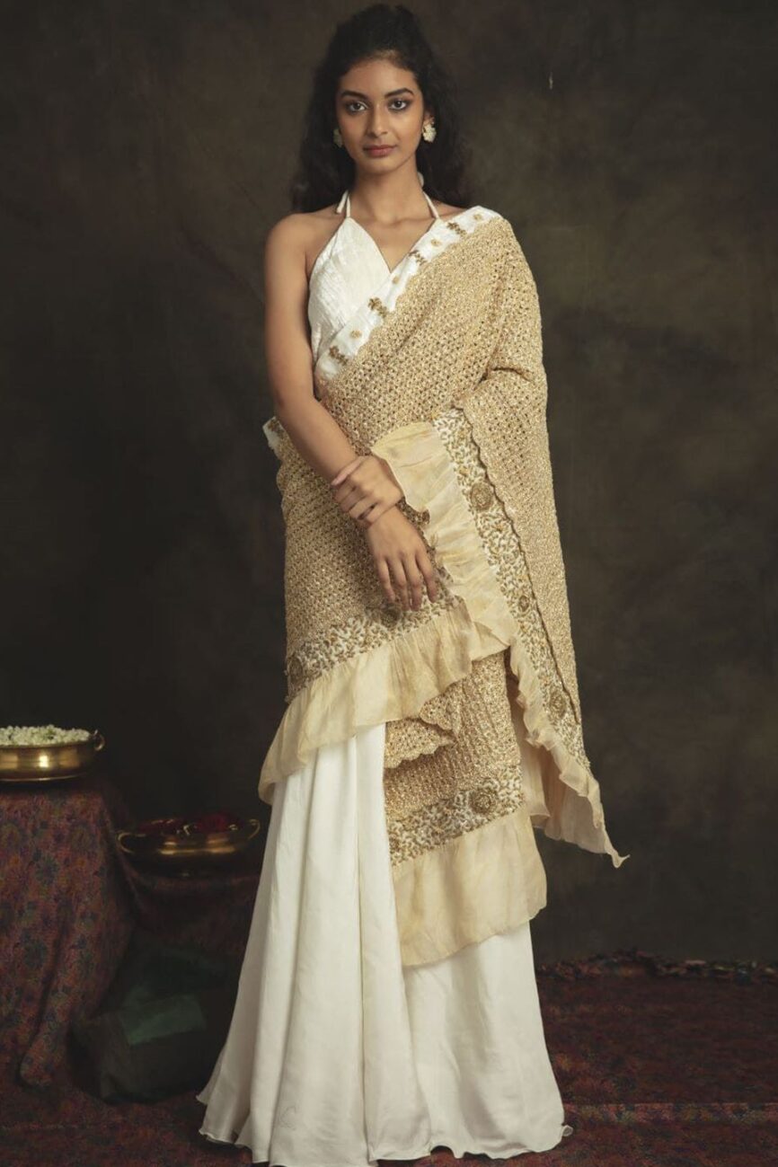 Nikita Vishakha Embellished Velvet Saree