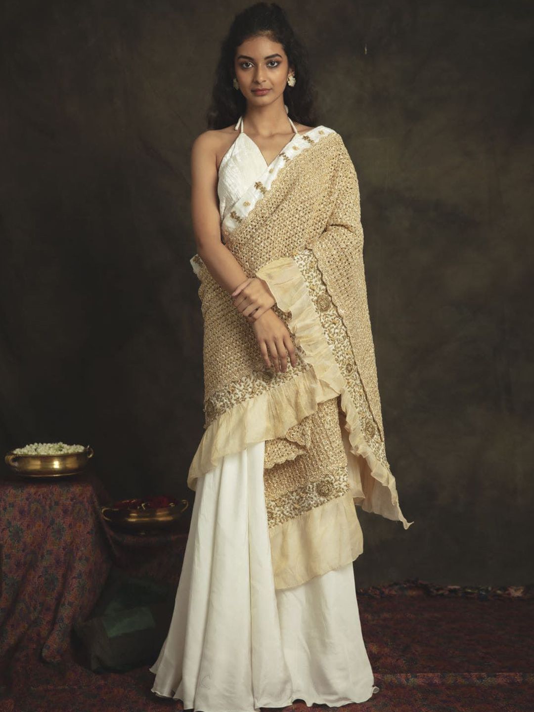 Nikita Vishakha Embellished Velvet Saree