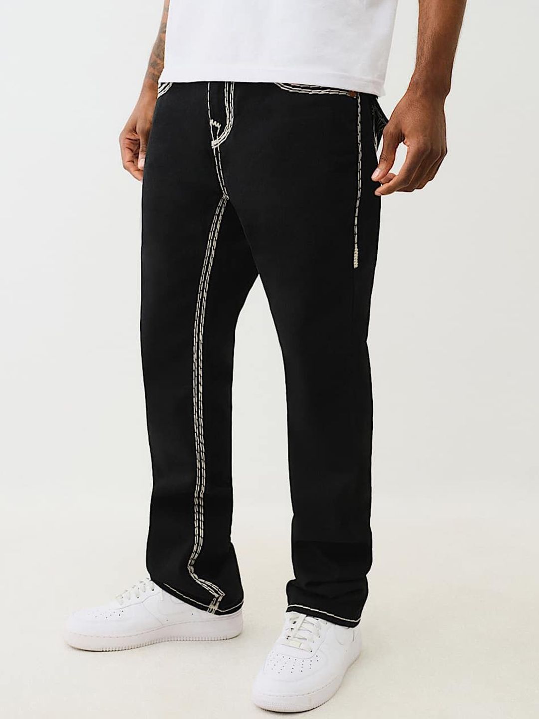 True Religion Super QT Ricky Straight Fit Mid Rise Solid Jeans - Image 3