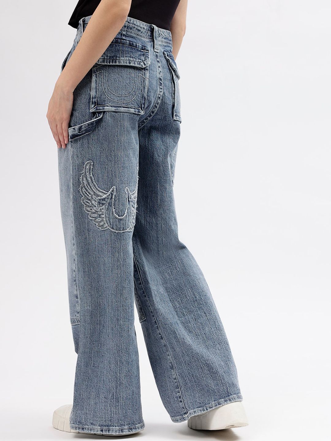 True Religion Women SN Jessie Flared Clean Look Heavy Fade Stretchable Jeans - Image 2