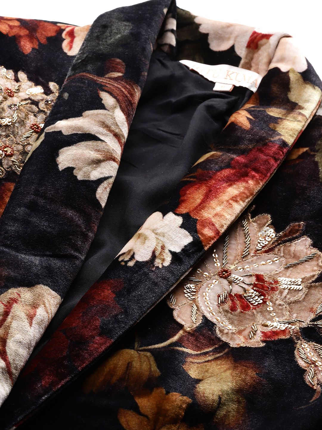 Ritu Kumar Floral Printed Open Front Blazer - Image 2