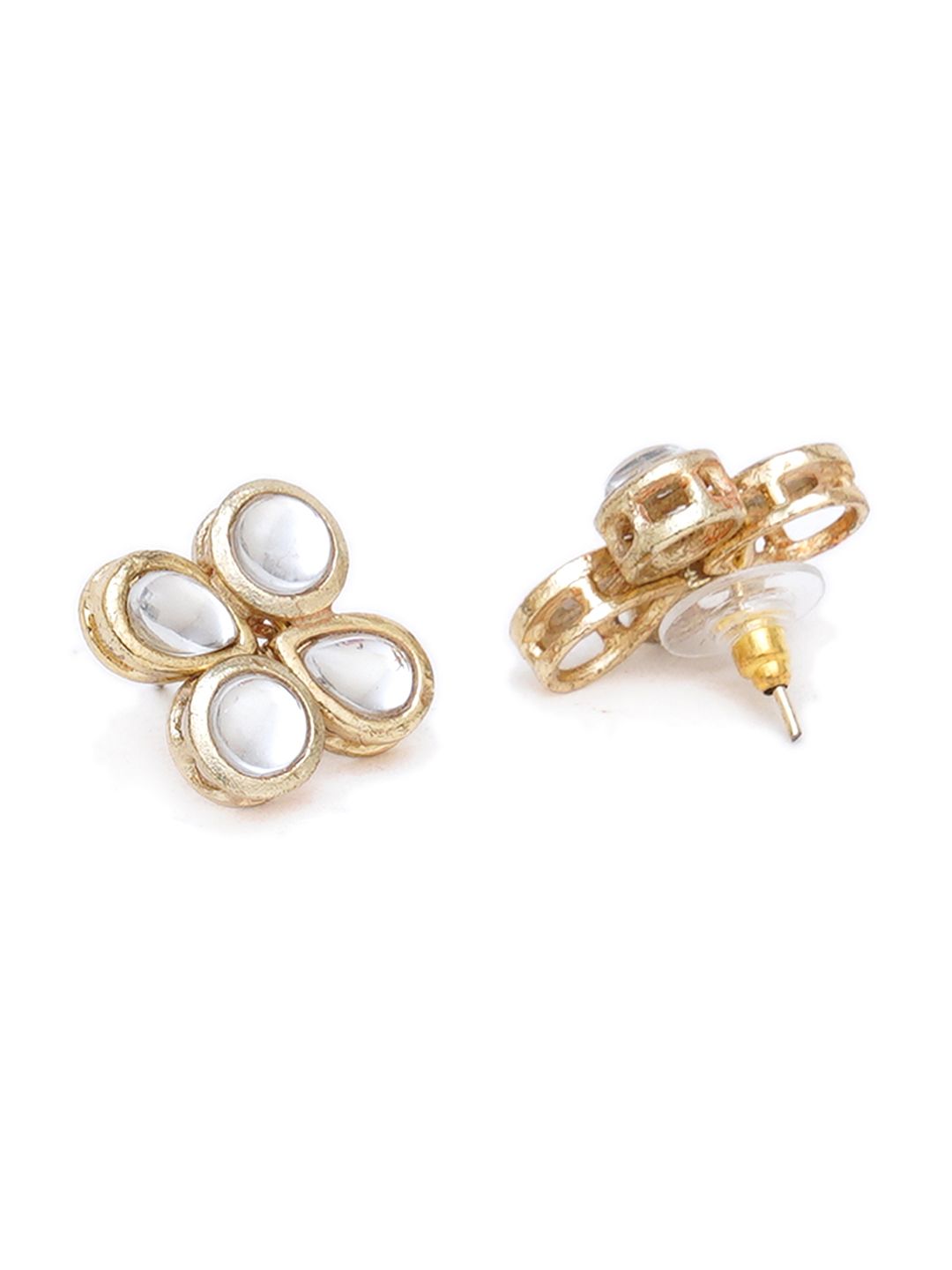 Set of 4 Gold-Plated Classic Studs Earrings - Image 3