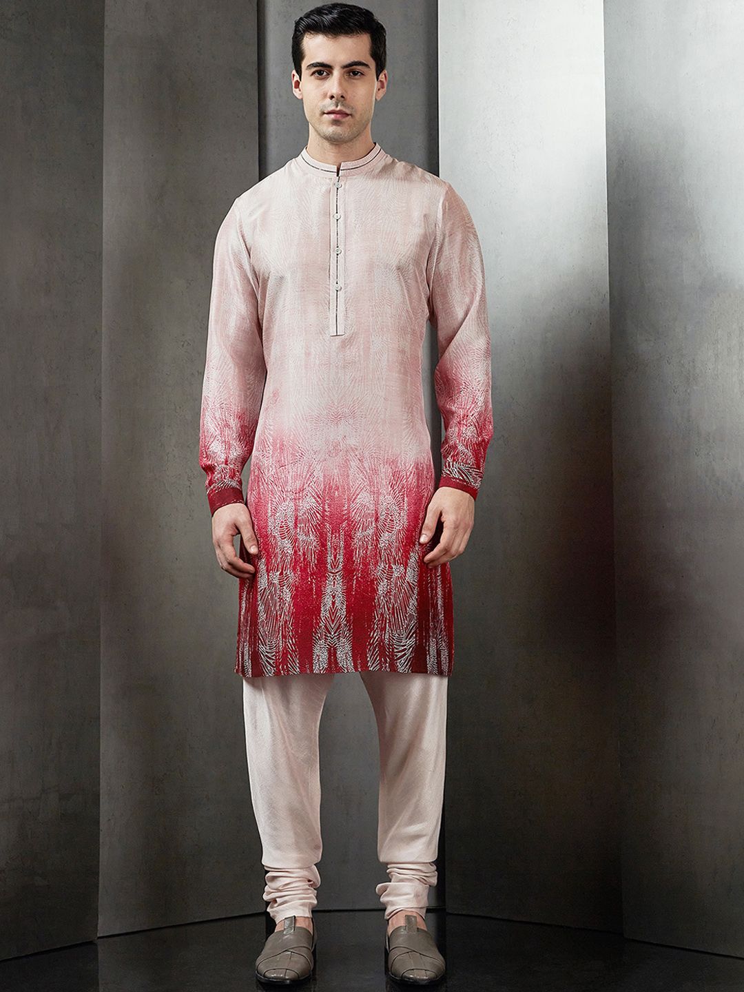 Rohit Gandhi + Rahul Khanna Abstract Dyed Sequinned Straight Kurta