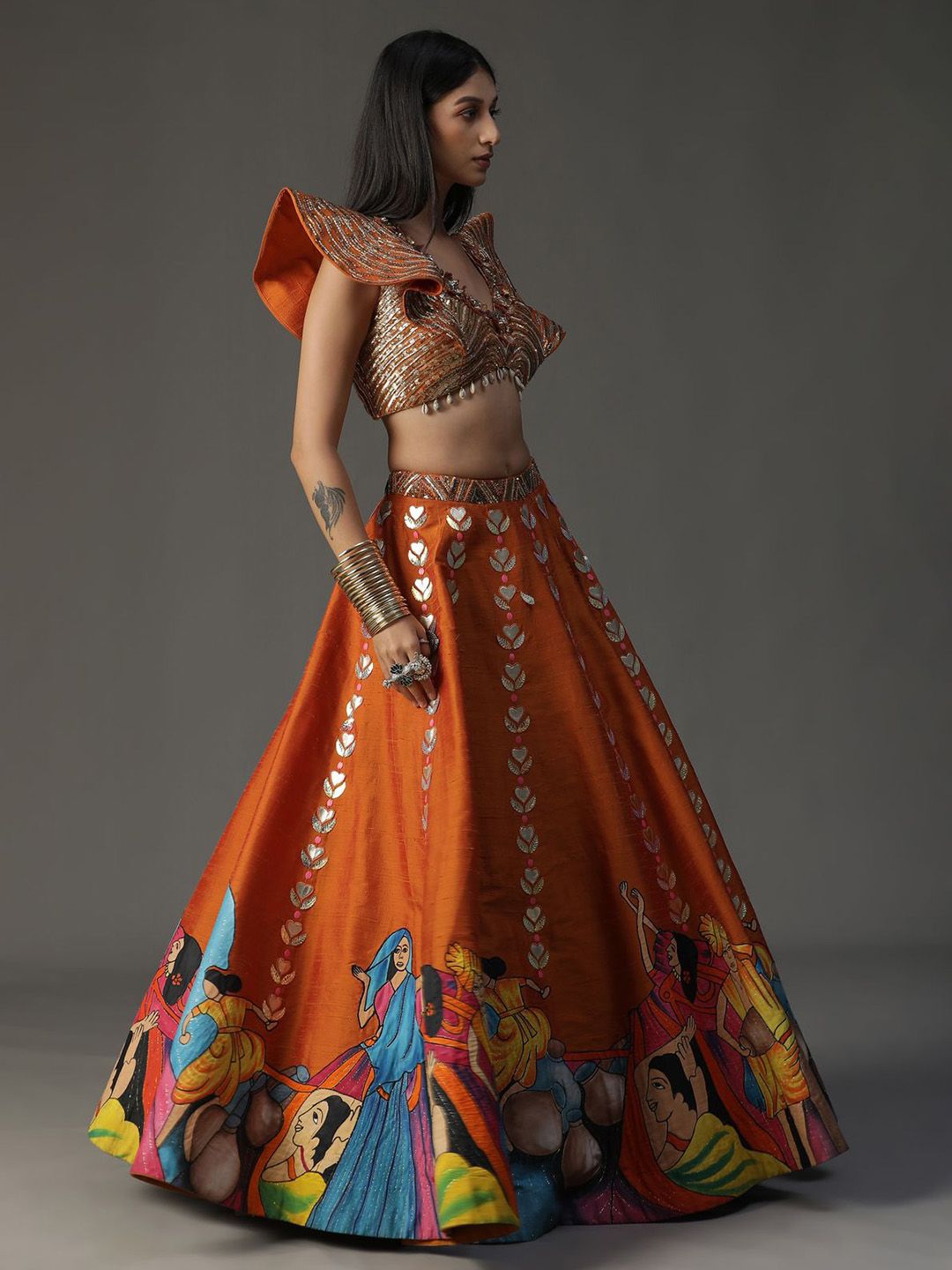 Embellished Beads & Stones Made to Measure Lehenga & Blouse With Dupatta - Image 2