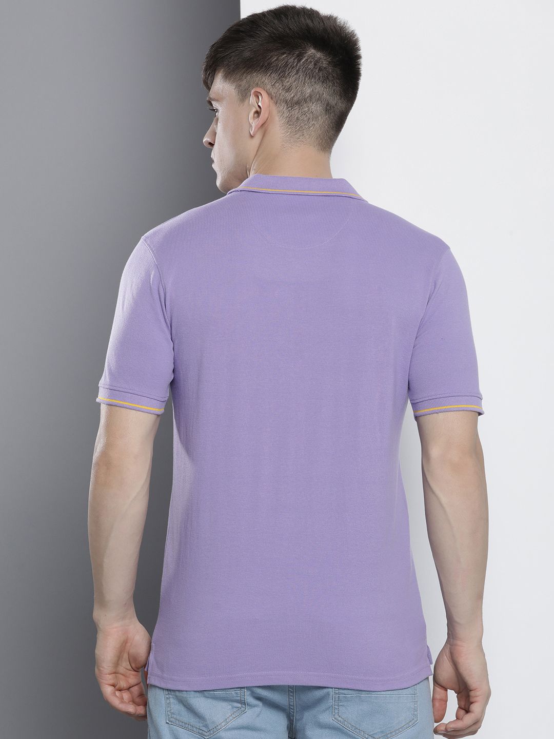 Men Solid Polo Collar T-shirt - Image 4
