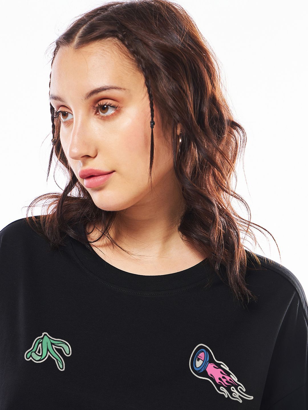 Women Graphic Printed Round Neck Cotton Oversized T-shirt
