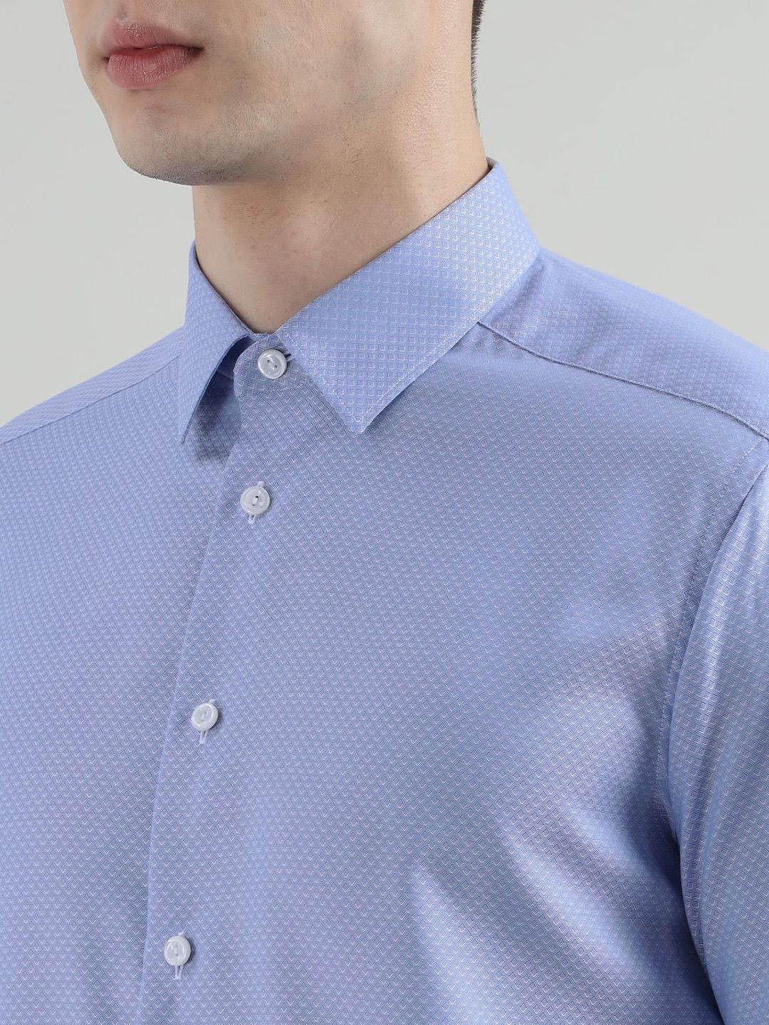 Eton Men Spread Collar Textured Cotton Formal Shirt - Image 2