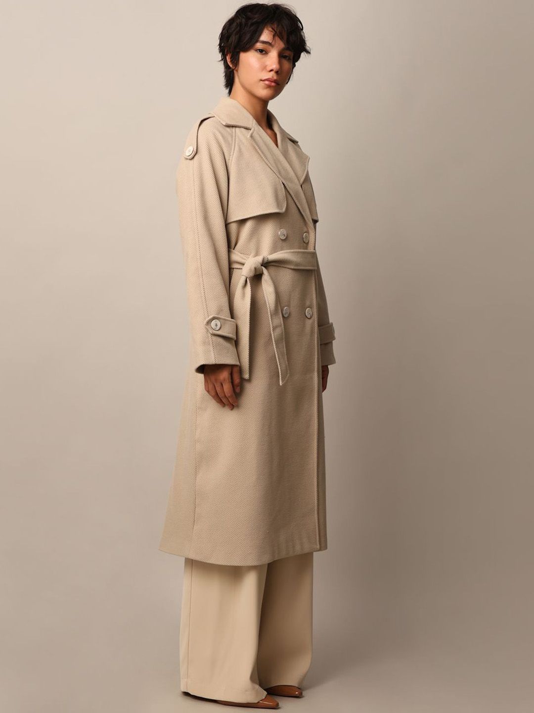 Women Slim-Fit Double-Breasted Trench Coat - Image 3