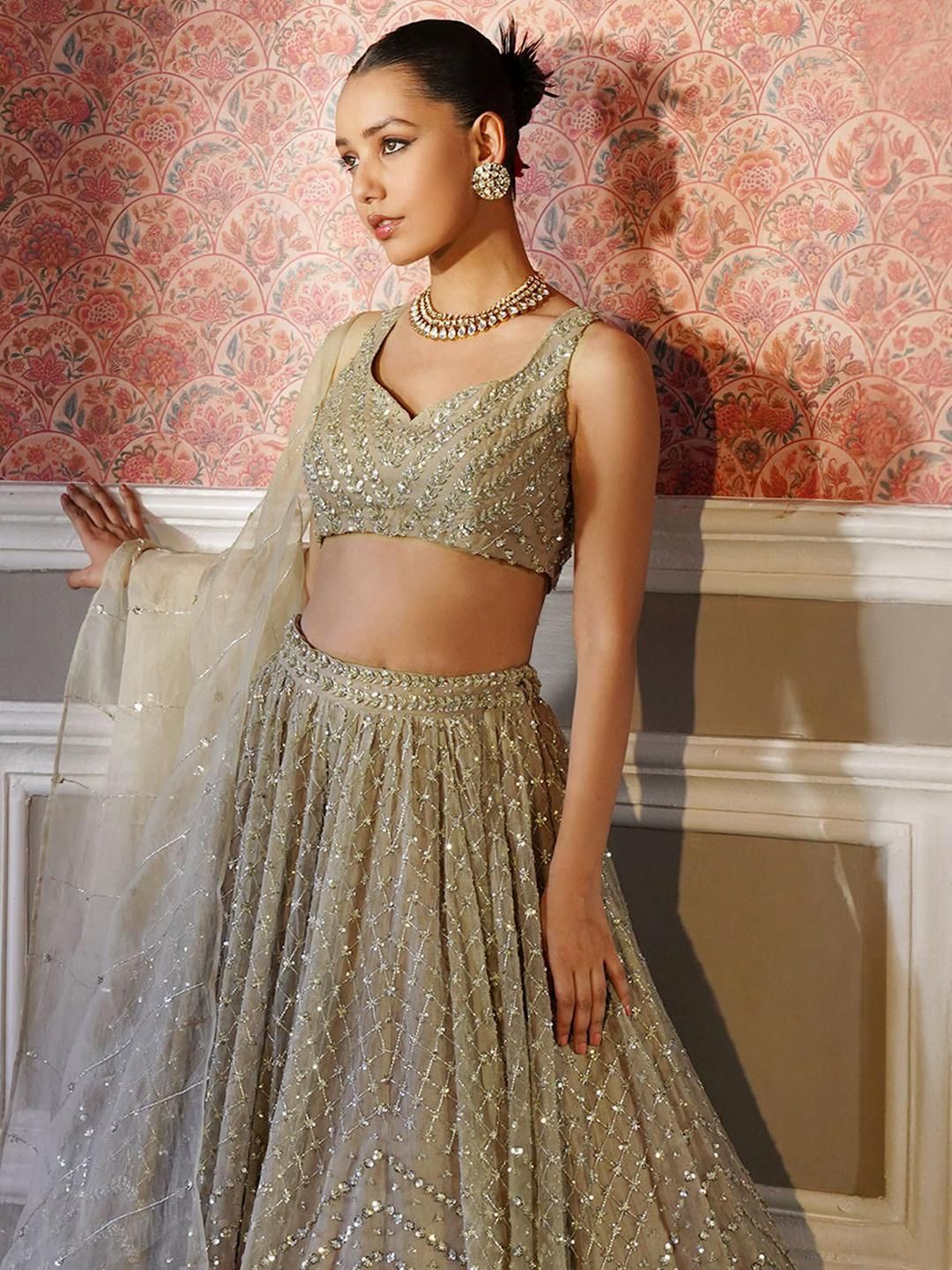 Kedar Fab Embellished Semi Stitched Lehenga Choli - Image 3