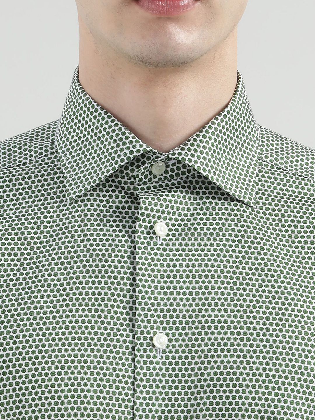 Eton Men Spread Collar Geometric Printed Cotton Formal Shirt - Image 2