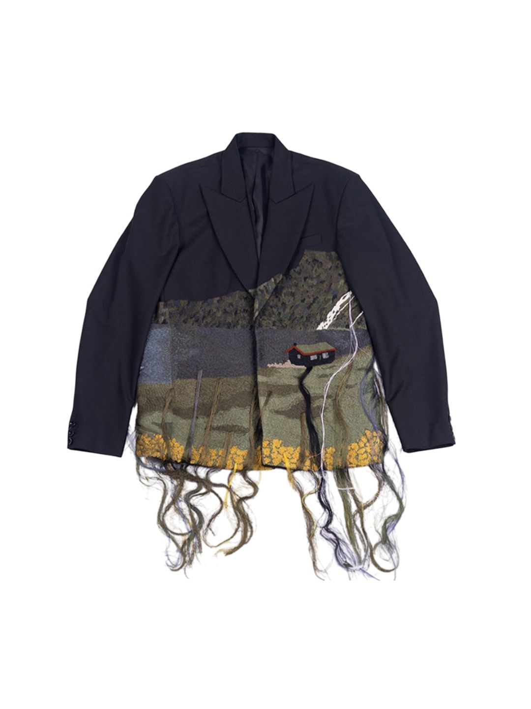 Scandinavian House Embroidery Oversized Blazer