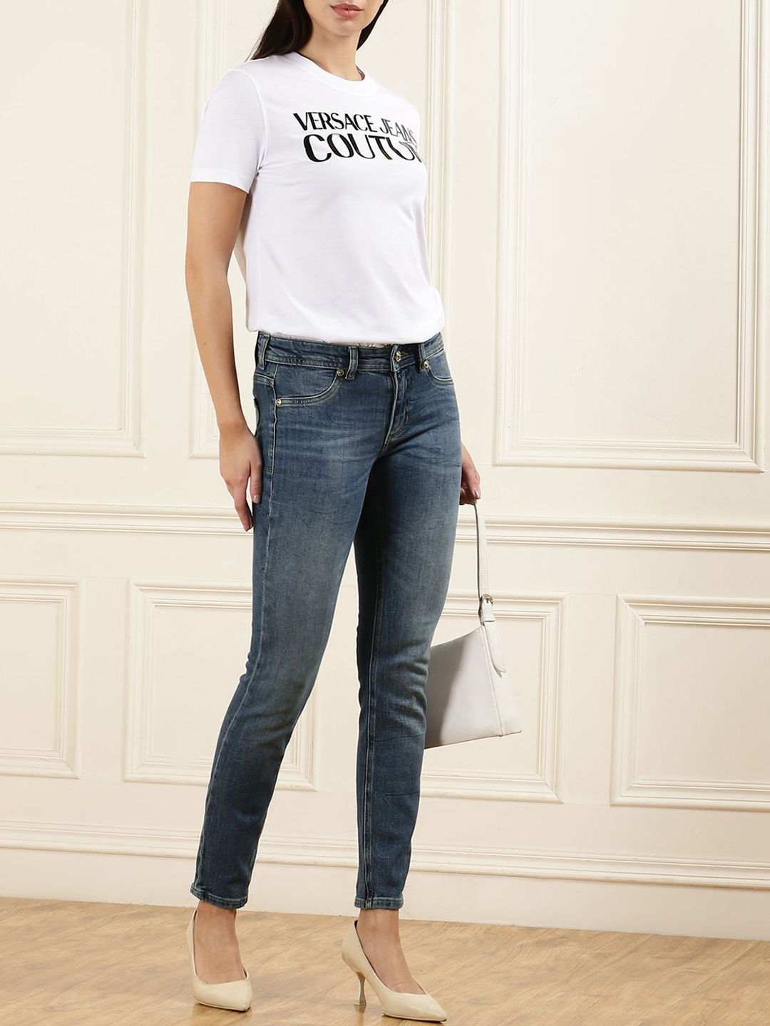 Versace Jeans Couture Women Slim Fit Heavy Fade Jeans