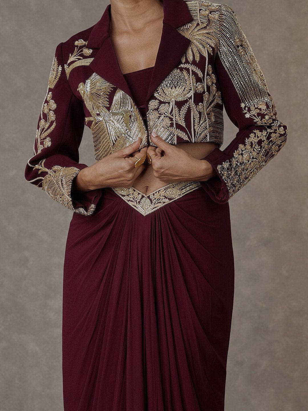 Son Chidiya Women Crop Blazer Tube Top & Skirt Co-Ords - Image 4