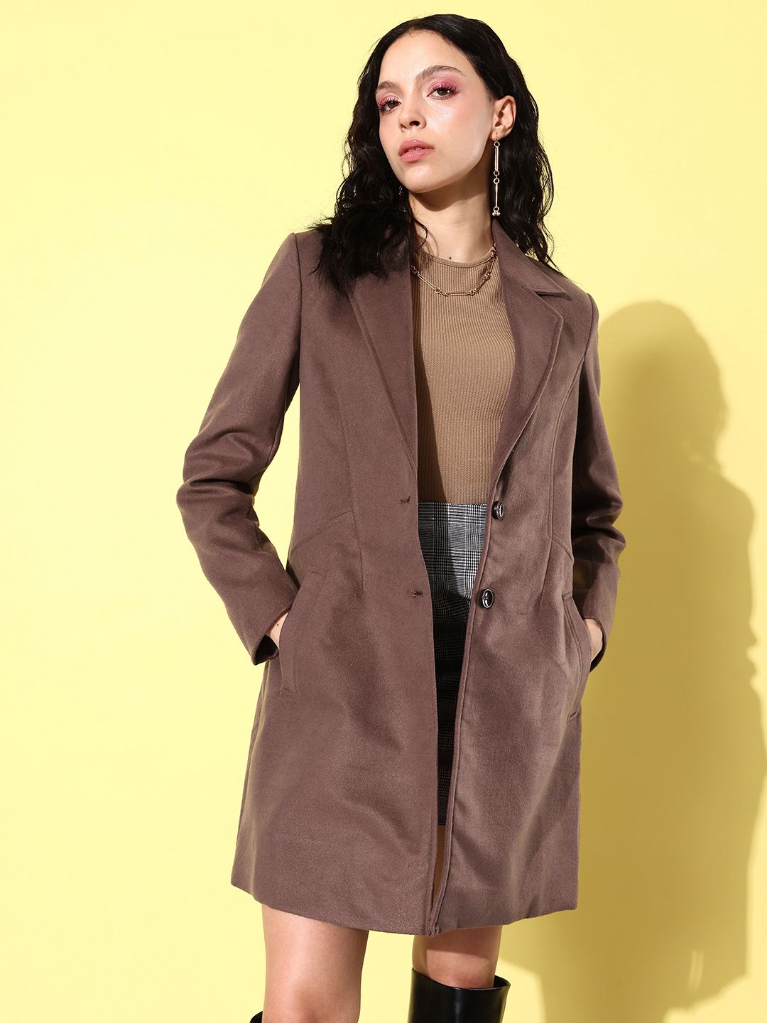 Notched Lapel Collar Trench Coat - Image 3