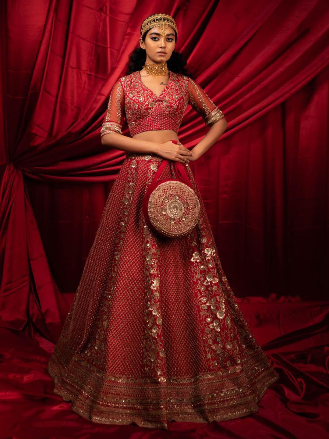 Geethika kanumilli Embroidered Sequinned Ready to Wear Lehenga & Blouse With Dupatta - Image 2