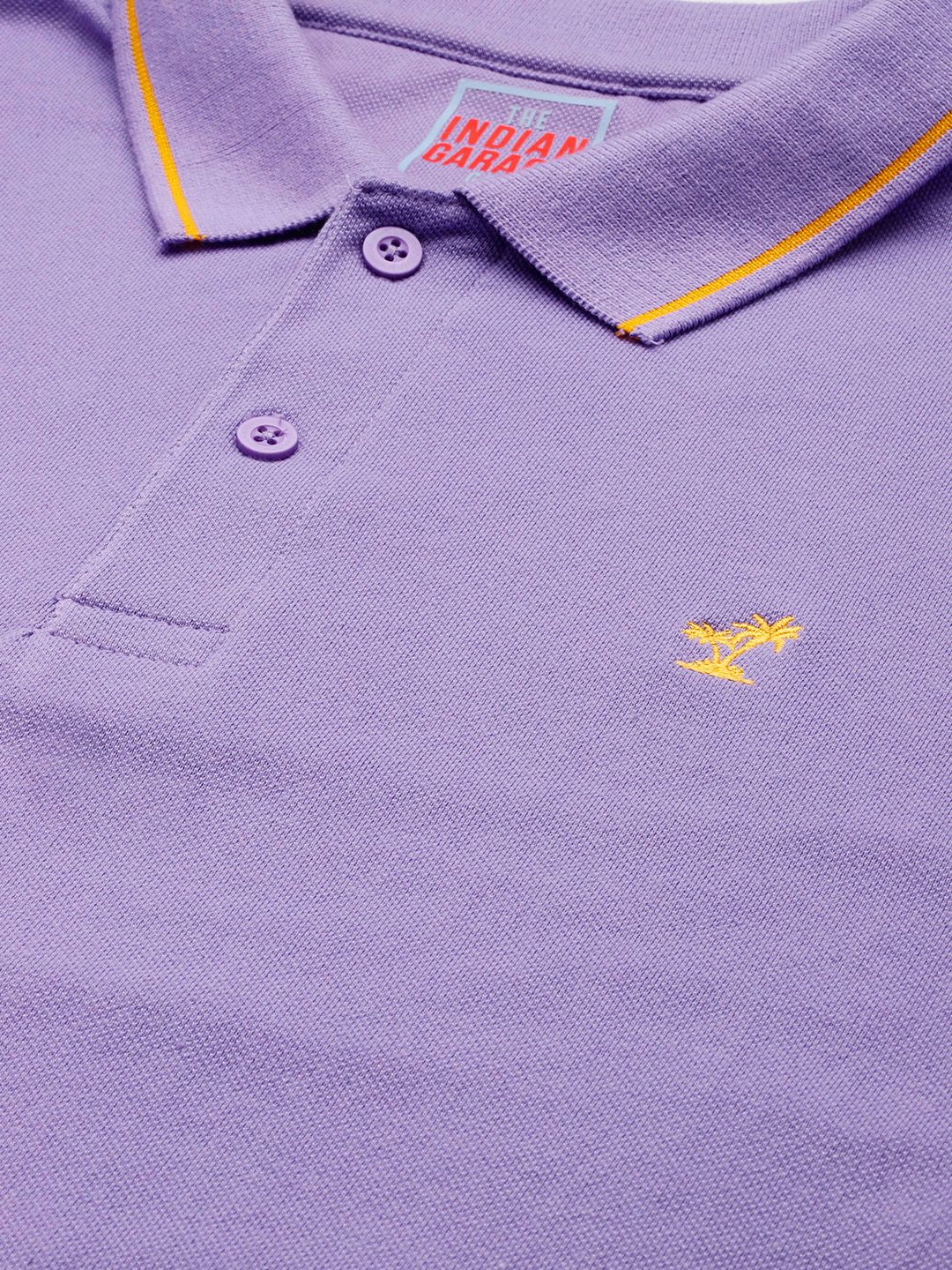 Men Solid Polo Collar T-shirt - Image 2