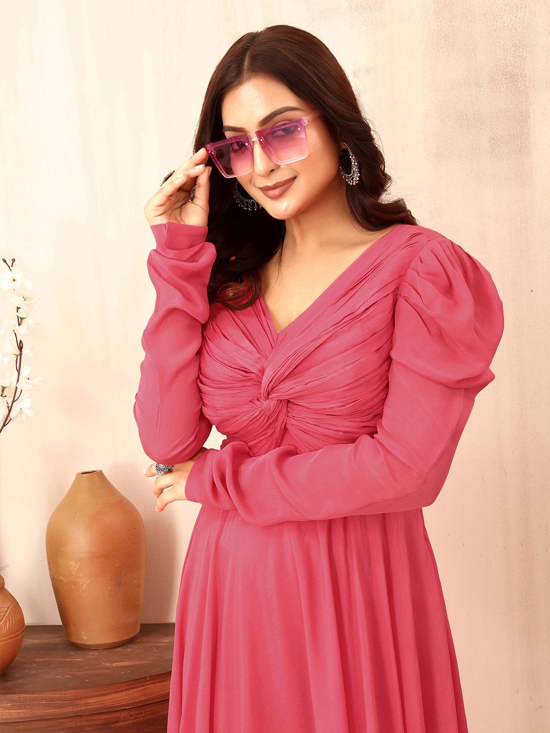 TWAM SUNDARA Chiffon Empire Maxi Dress - Image 2