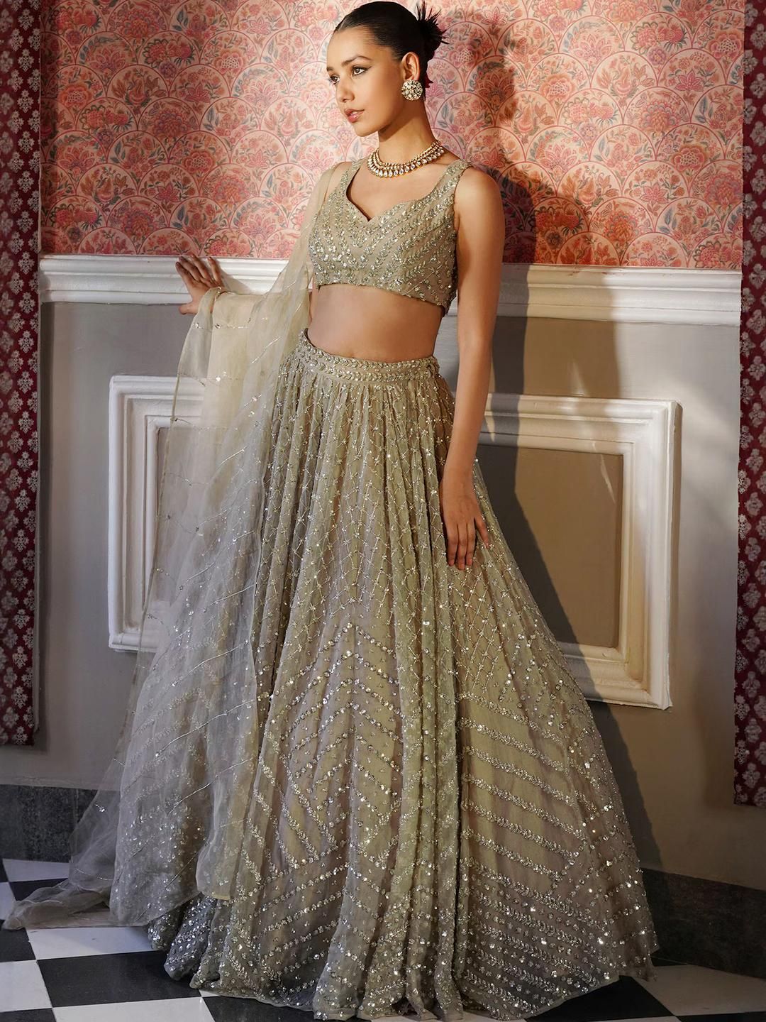 Kedar Fab Embellished Semi Stitched Lehenga Choli