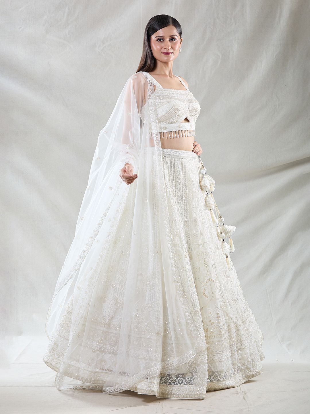 Samyukta Singhania Embroidered Beads & Stones Ready to Wear Lehenga & Blouse With Dupatta - Image 2