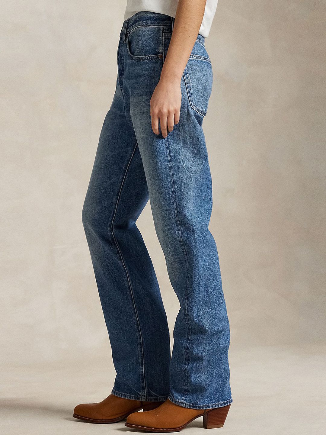 Polo Ralph Lauren Women Pure Cotton Relaxed High-Rise Straight Jeans - Image 2