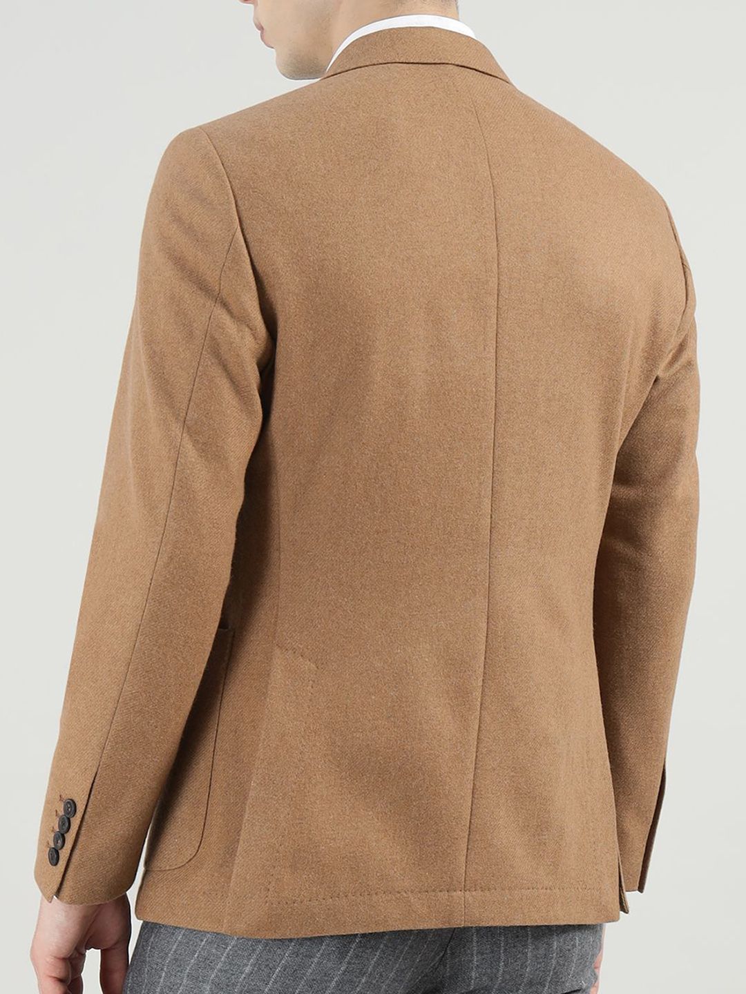 HACKETT LONDON Men Notched Lapel Woolen Twill Flannel Blazer - Image 2