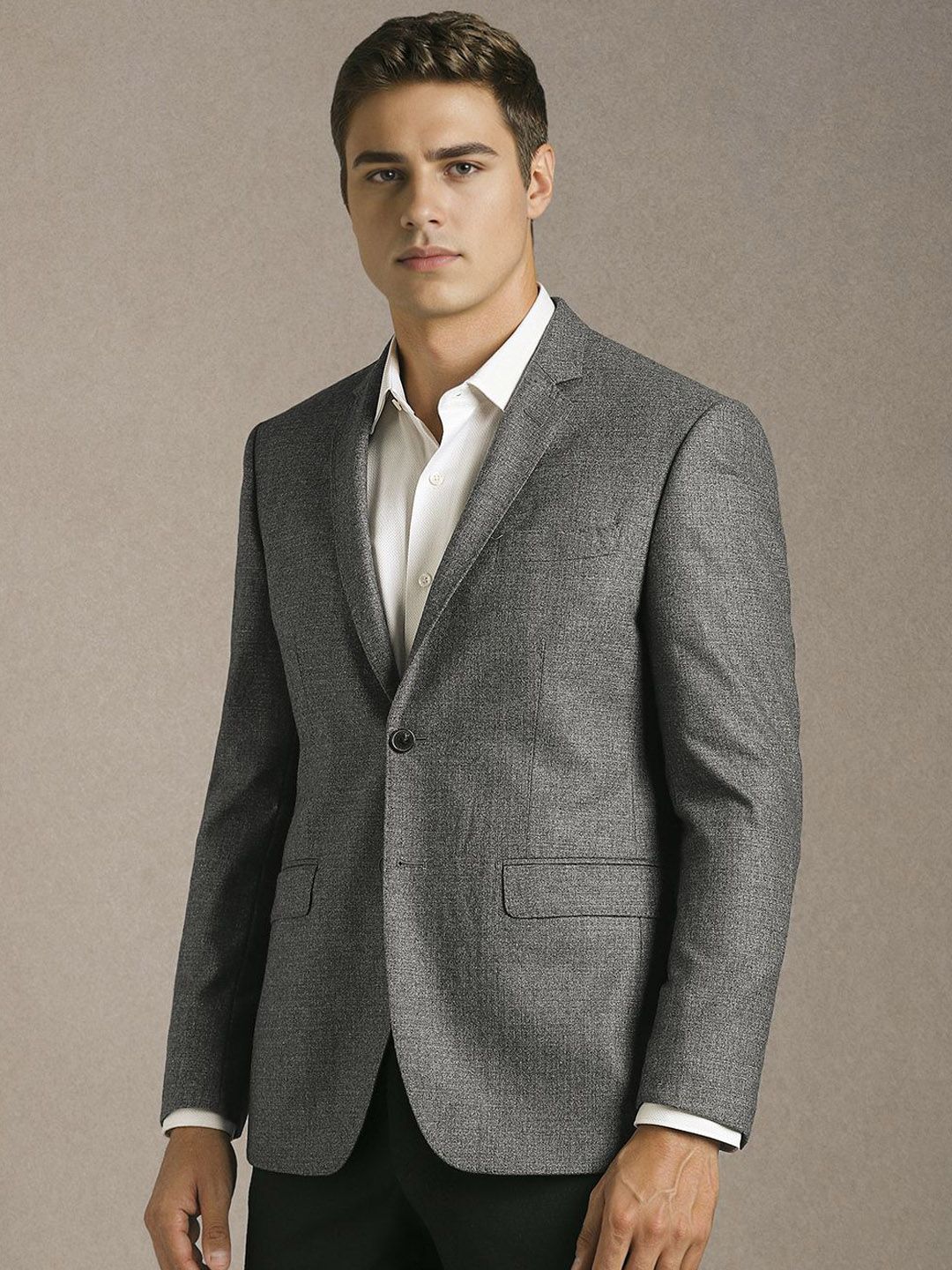 Luxure by Louis Philippe Slim-Fit Single Breasted Formal Blazer - Image 2
