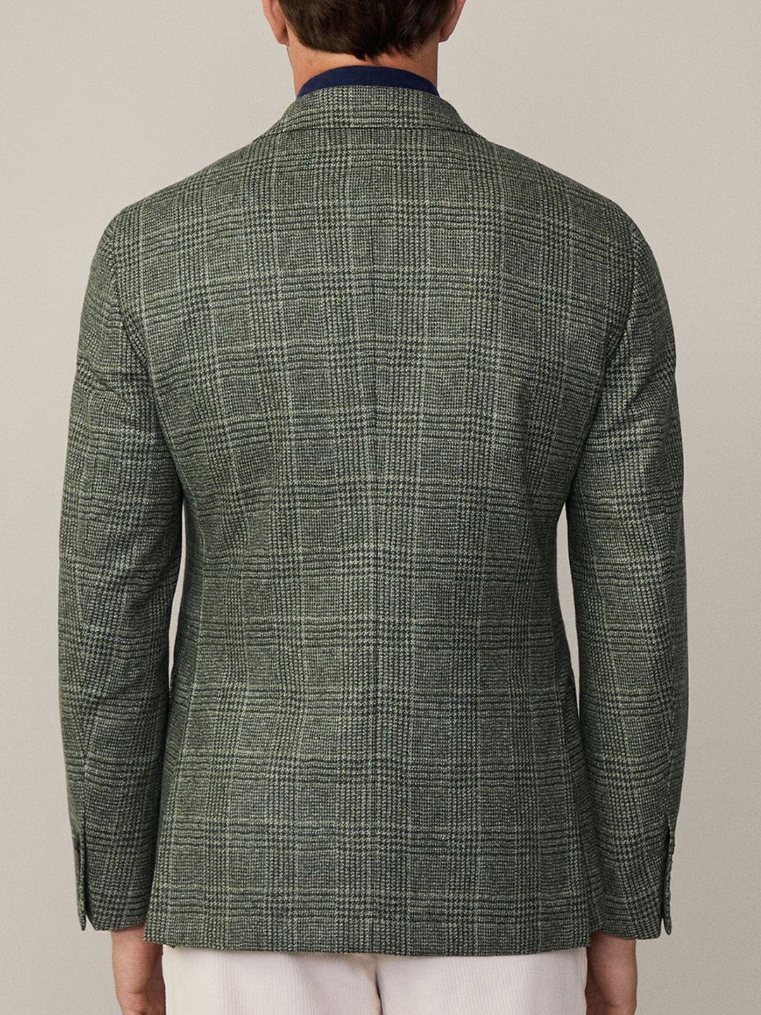 Men Checked Single-Breasted Blazers - Image 3