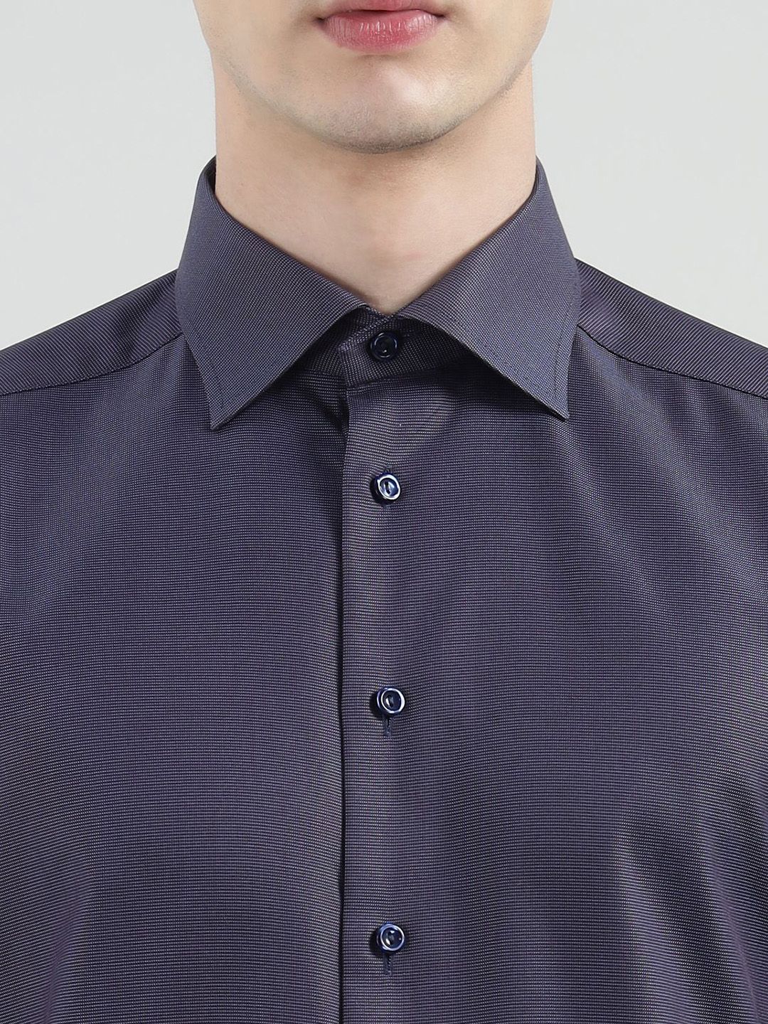 Eton Men Spread Collar Solid Cotton Formal Shirt - Image 2