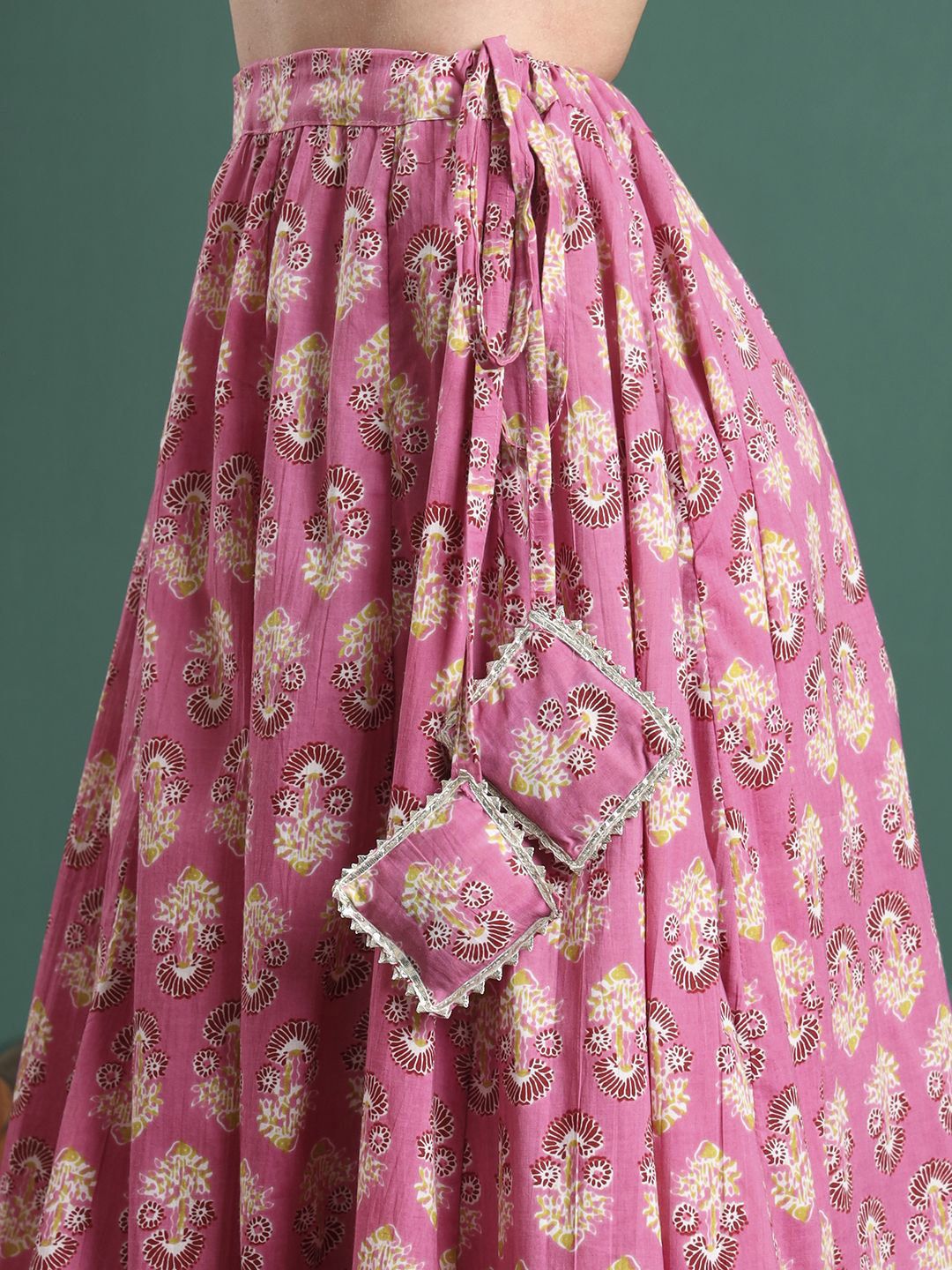 KALINI Floral Printed Flared Maxi Skirt - Image 2