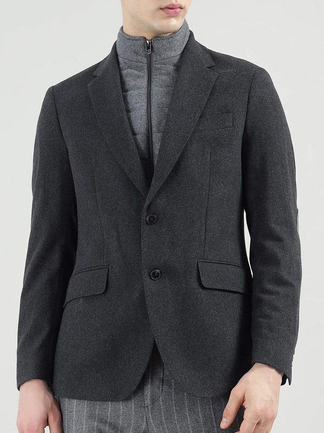 Notched Lapel Slim-Fit Single Breasted Blazer