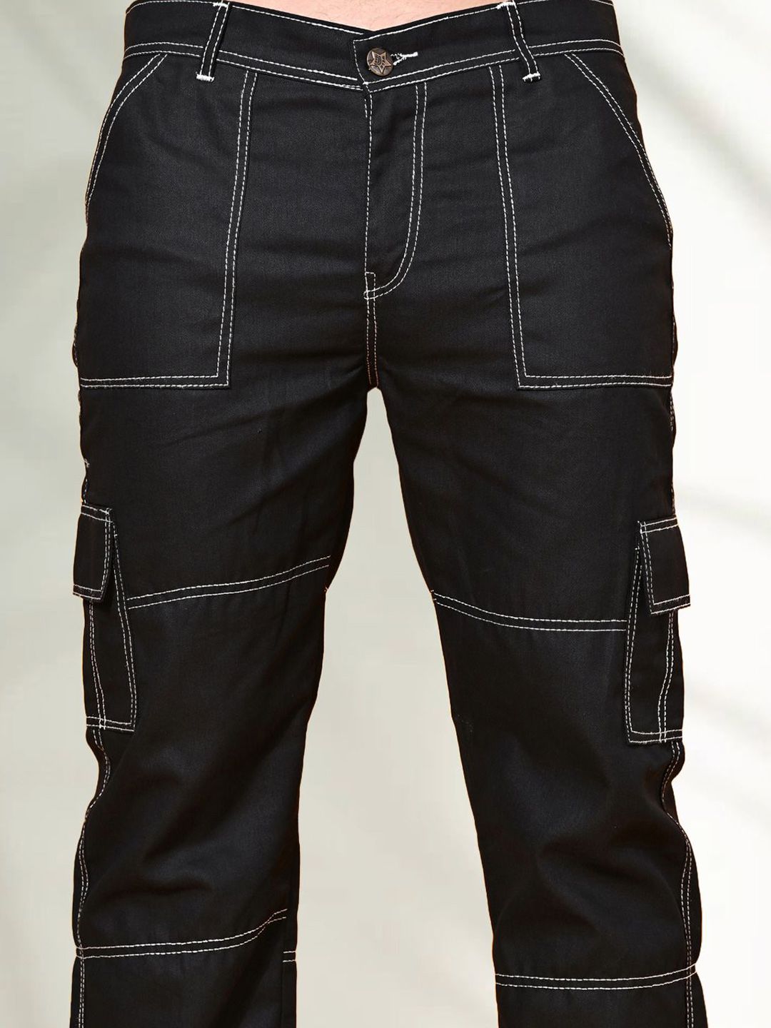 Men Classic Straight Fit Cargo Styles Jeans - Image 4